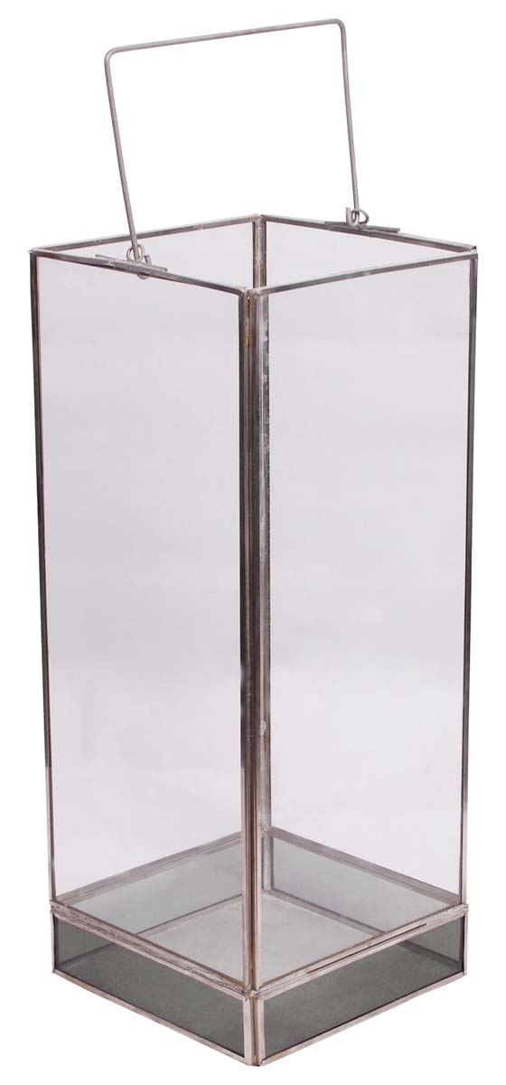 14" Lantern - Handmade in Glass & Steel - Interior Decorating Items - Home / Office Decor - Buy in Bulk Wholesale